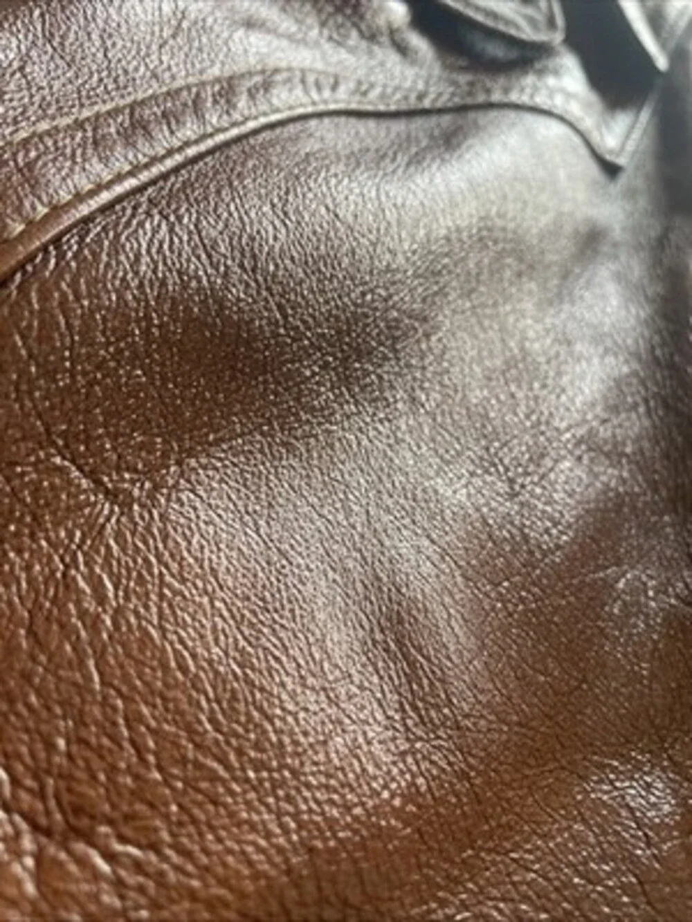 Vintage 70s 100% Cabretta Glove Leather Jacket Blazer Brown Size 44